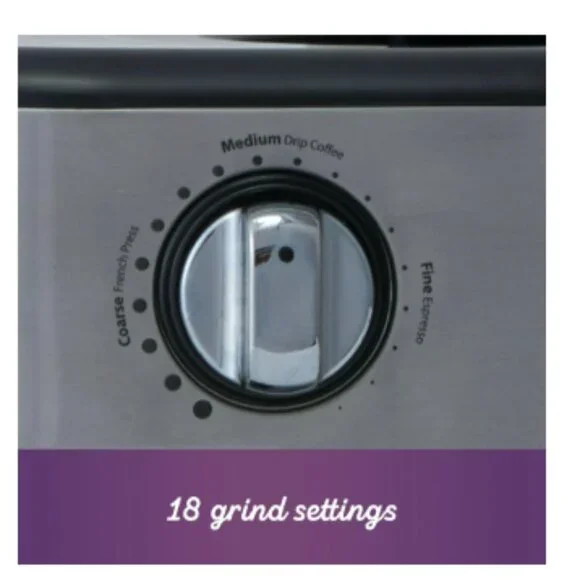 Mr. Coffee Cafe Grind 18 Cup Automatic Burr Grinder, Stainless Steel NIB - Picture 4 of 8